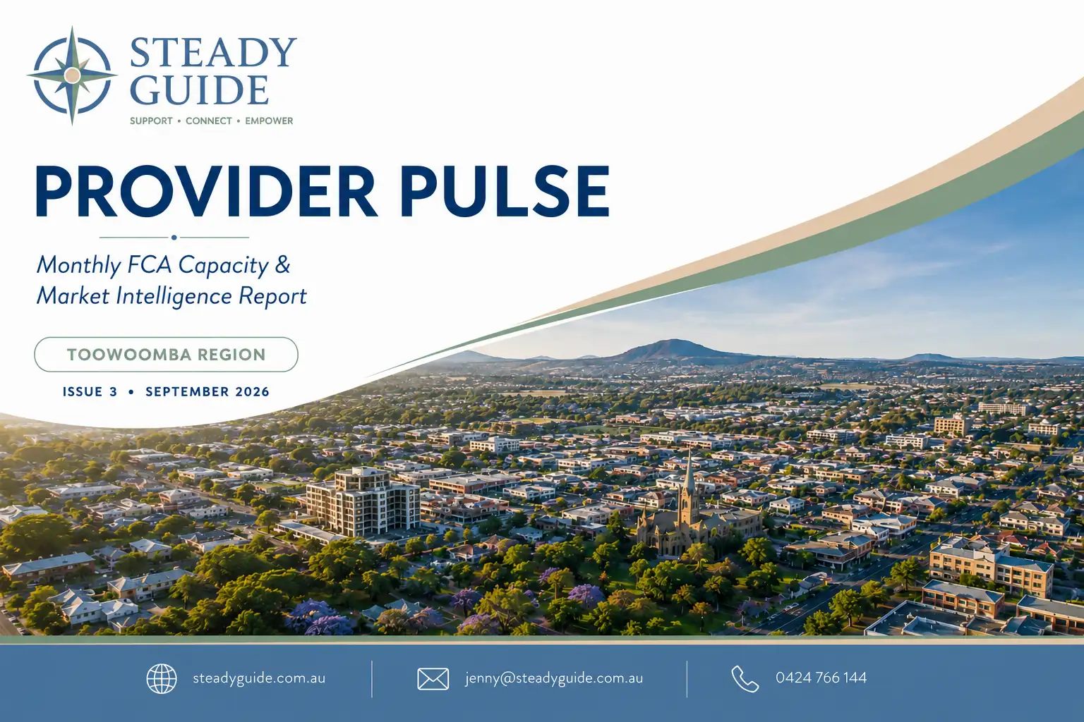 Aerial view of Toowoomba city skyline β Provider Pulse Issue 3 Cover